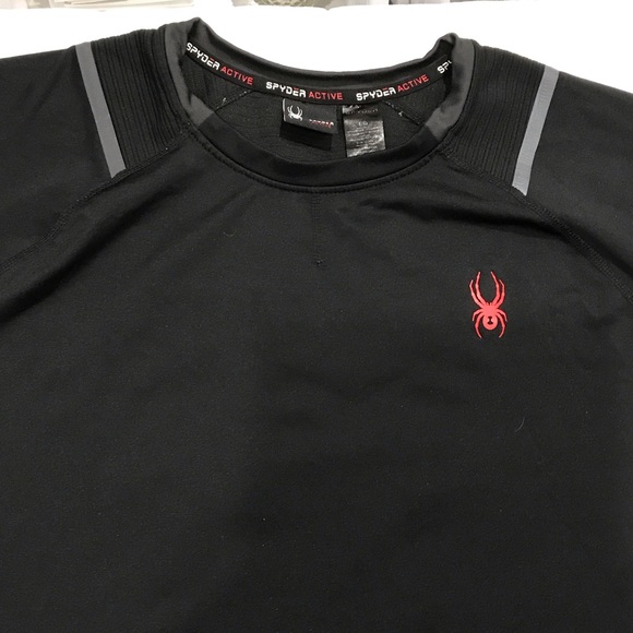 Spyder Men's Black and Red Long Sleeve Base Tee size Large - Picture 4 of 5